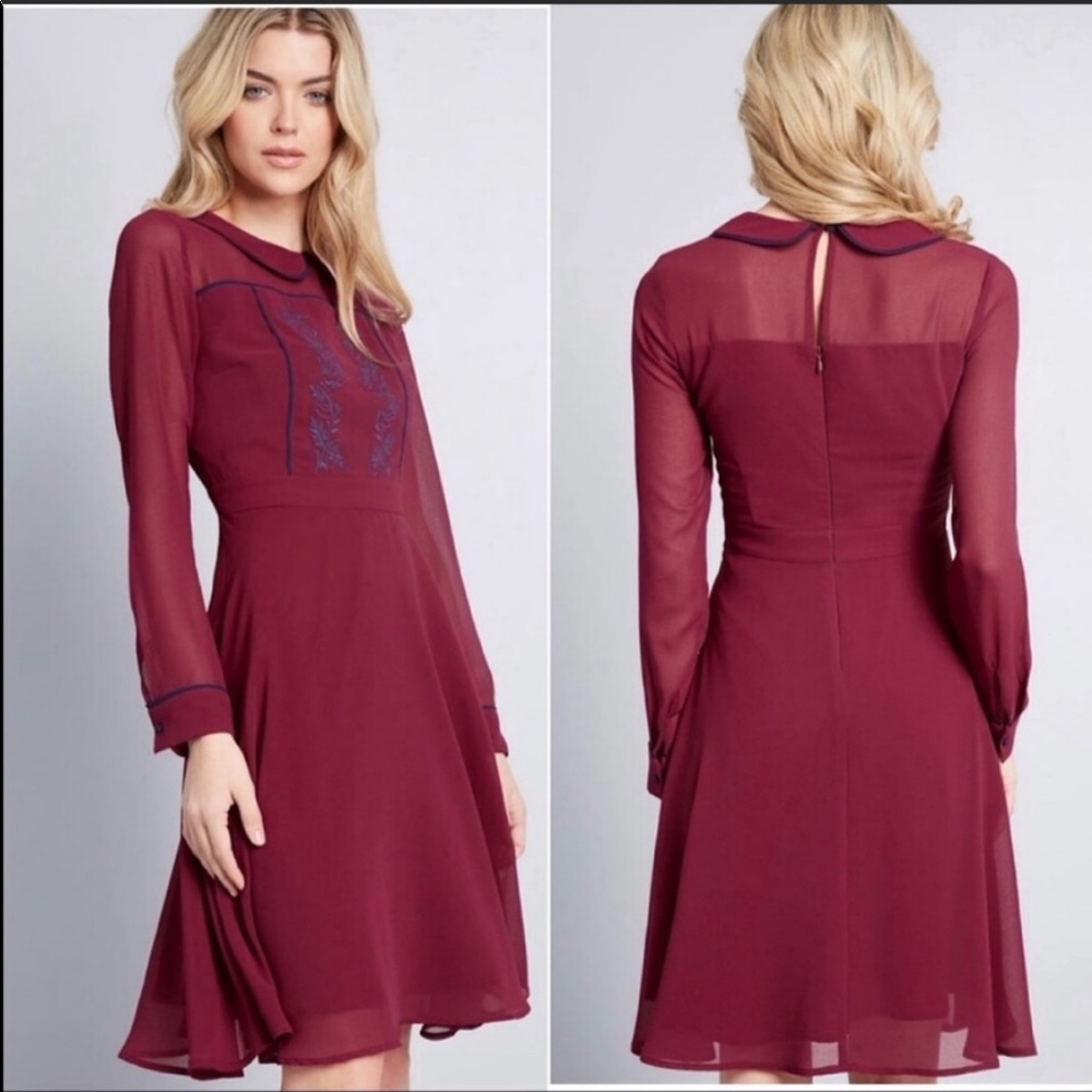 MODCLOTH PRETTY PERFORMATIVE DRESS MIDI NWOT LARGE